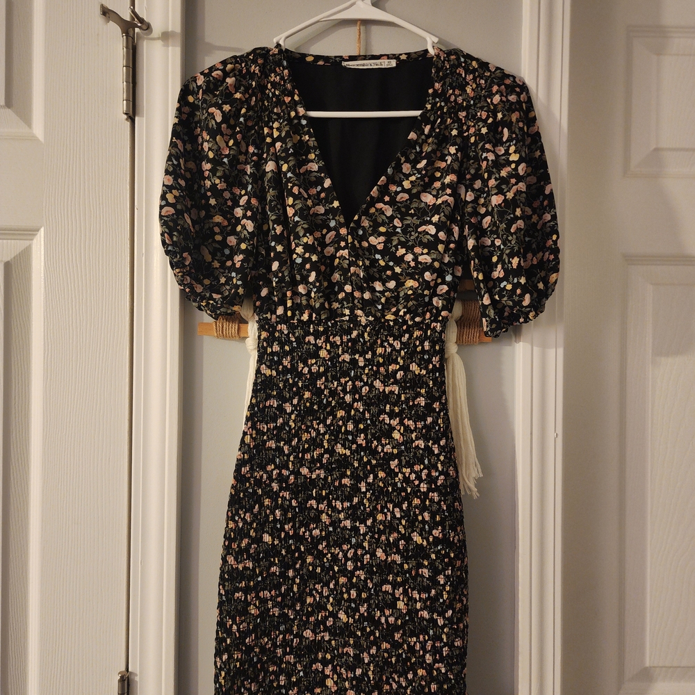 Floral Black Dress